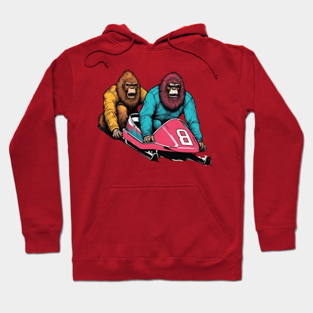 Funny Bobsleigh with Bigfoot Crews in Winter Sports Bobsleighing Christmas Hoodie by DaysuCollege